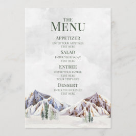 Rustic Winter Mountain Forest Wedding Menu