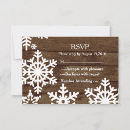 Rustic Winter Wedding Barn Wood Snowflakes RSVP