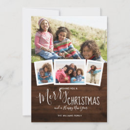 Rustic Wood 4 Collage de fotos Feliz Navidad