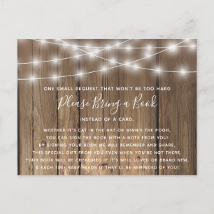 Rustic Wood BabyQ Baby Shower Trae una tarjeta de