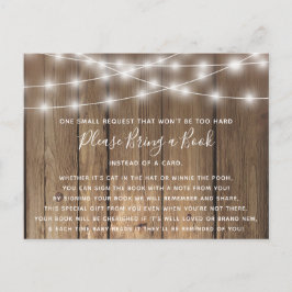 Rustic Wood BabyQ Baby Shower Trae una tarjeta de 