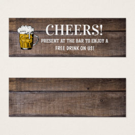 Rustic Wood Boda Bar Pub Drink Voucher Ticket