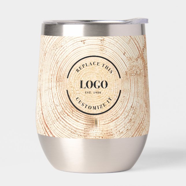 Rustic Wood Grain Custom Logo & QR Code Branding  (Izquierdo)