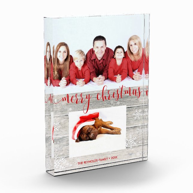 Rustic Wood Merry Christmas - Bloqueo de fotos (Izquierda)