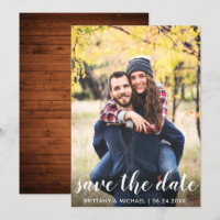 Rustic Wood Save the Date Engagement Invitación