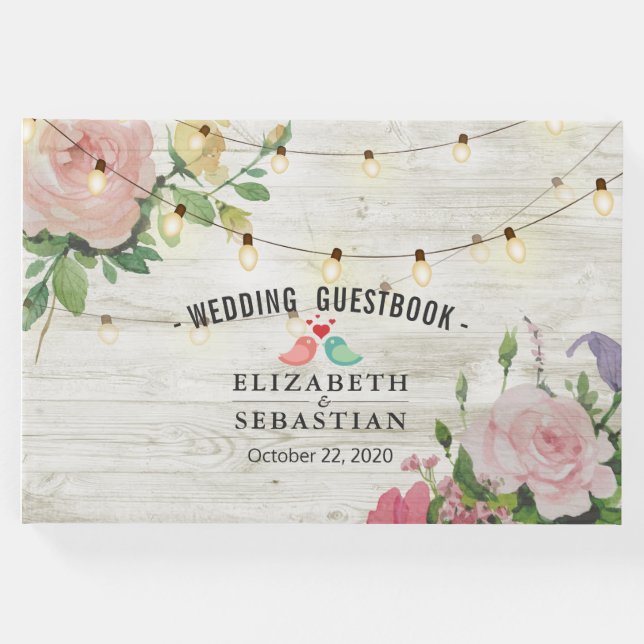 Rustic Wood String ilumina el libro de visitas del (Anverso)