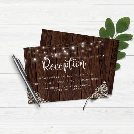 Rustic Wood String Lights Lace Wedding Recepcion