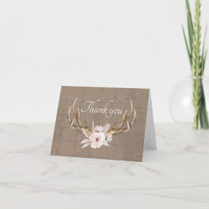 Rustic Woodland Tarjeta de agradecimiento de Baby 