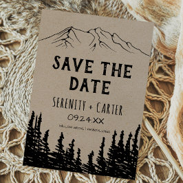 Rustic Woodsy Mountain salva la tarjeta de fecha