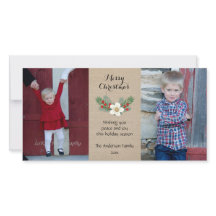 Rústica 2 tarjeta de Navidades de fotos / blanco r
