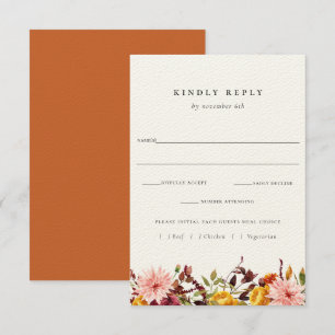 Rústica Boda de Otoño RSVP con Tarjeta de Elección