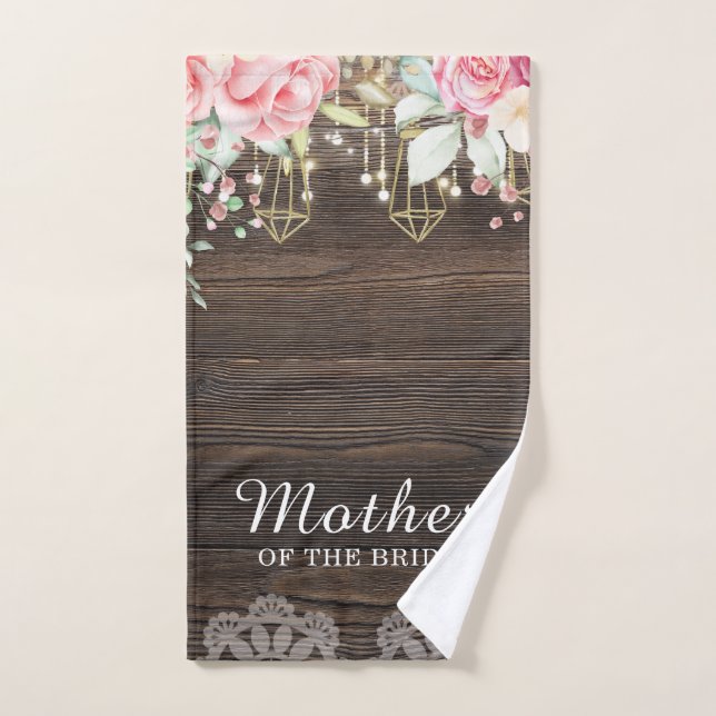 Rústica Boda Floral Madre de la novia (Toalla de mano)