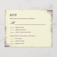 Rústica Boda Vineyard RSVP Con Menú - Púrpura
