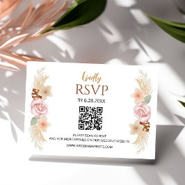 Rústica Bohemia Floral Bohemia Tarjeta RSVP