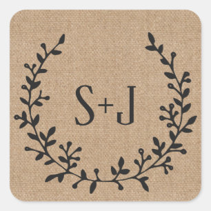 Rústica Burlap Elegante sello Boda de guirnalda ne