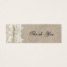 Rústica Burlap Lace Ribbon Bomboniere Tag