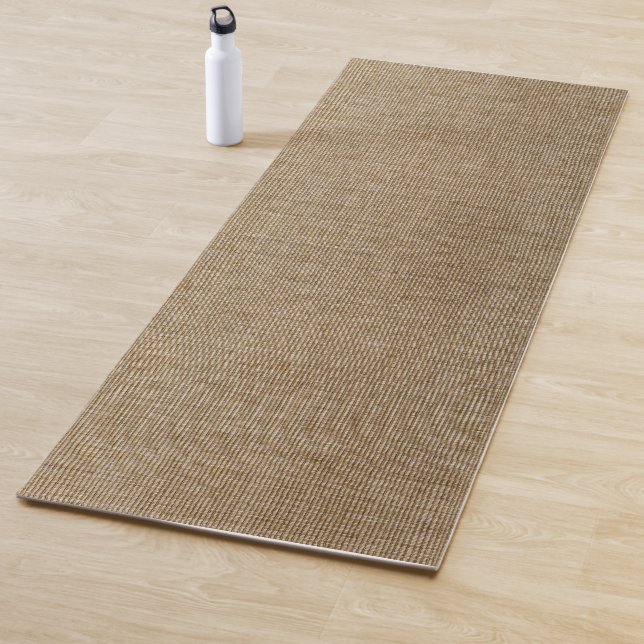 Rústica Burlap Naturaleza Patrón Yoga Mat - Farmho (In situ)