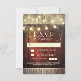 Rústica cadena de país luces de boda tarjetas RSVP
