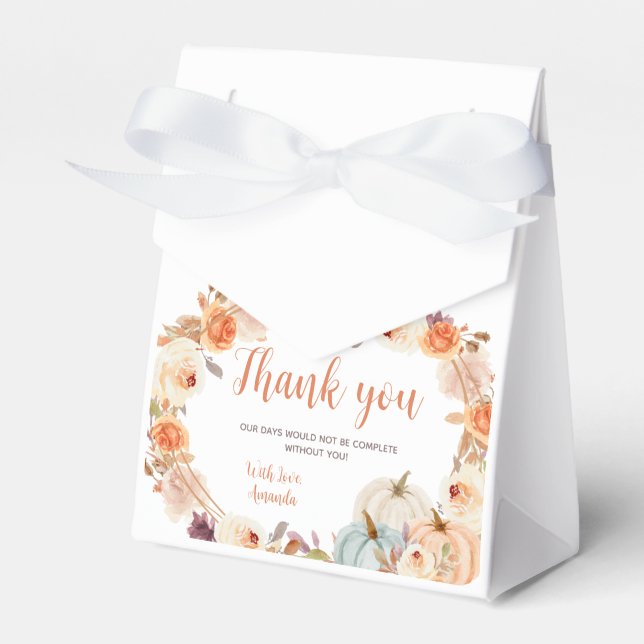 Rústica calabaza Boho Floral caída en caja de favo (Front Side)