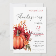 Rústica cena de Acción de Gracias Invitación de ca