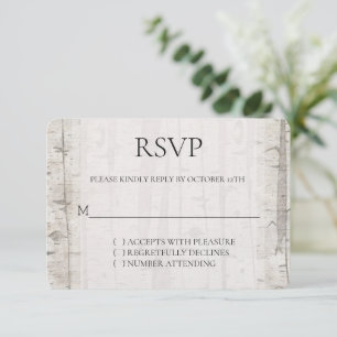 Rústica Crema Blanca Árboles de Birch Boda RSVP