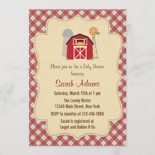 Rústica de la invitación a Baby Shower para granja