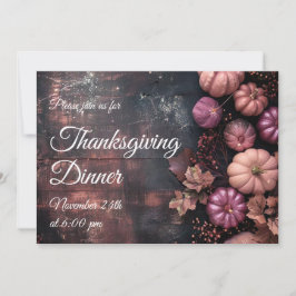 Rústica de la invitación a calabaza de la cena de 