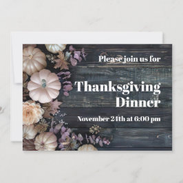 Rústica de la invitación a calabaza de la cena de 