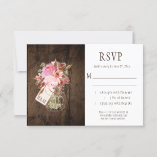 Rústica de las cadenas de luz Pink Mason Jars RSVP