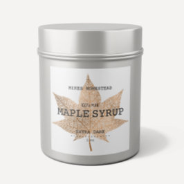 Rústica del País Kraft Y Etiqueta De Jarabe De Arc