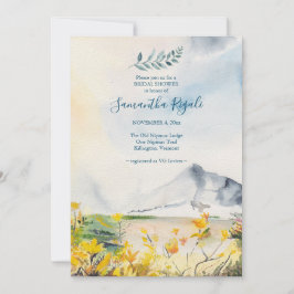 Rústica ducha de novias invitaciones a montaña Tem