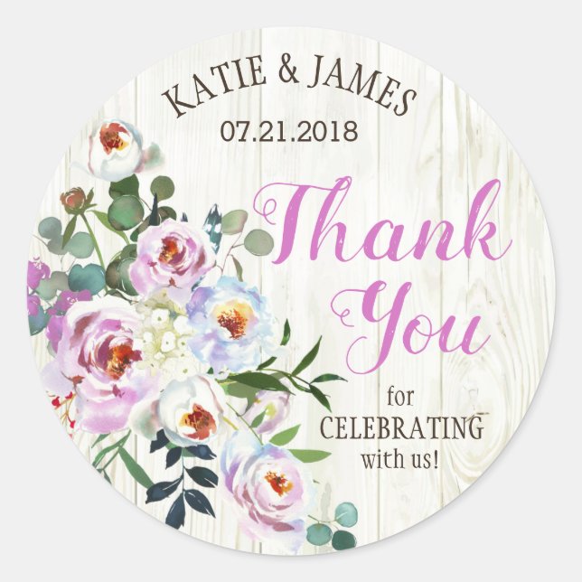 Rústica etiqueta de Boda de Bouquet de Moda de Boh (Anverso)