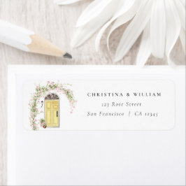 Rústica etiqueta de Boda de jardín de flores direc