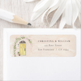 Rústica etiqueta de Boda de jardín de flores direc