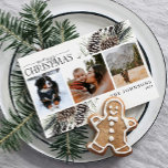 Rústica Feliz Navidad Invierno Pinecone Botánico<br><div class="desc">Presentamos nuestra Rustic Merry Christmas Winter Pinecone Calligraphy Botanical Photo Holiday Card! Esta hermosa tarjeta contiene tres de tus fotos favoritas, perfectamente arregladas con un arreglo holgado y moderno de elementos botánicos como pinos y bayas. La caligrafía con letras a mano añade un toque de encanto y elegancia, convirtiéndose en...</div>