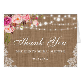 Rústica Floral Bridal Shower Burlap Lace Gracias N