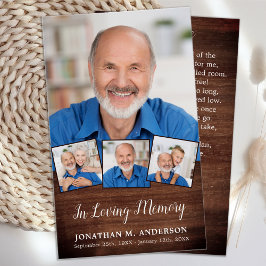 Rústica funeraria 4 tarjetas de Collage de fotos