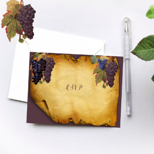 Rústica Grunge Etiqueta Uvas Boda de viña RSVP