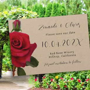 Rústica Kraft de rosas rojas salva las tarjetas de