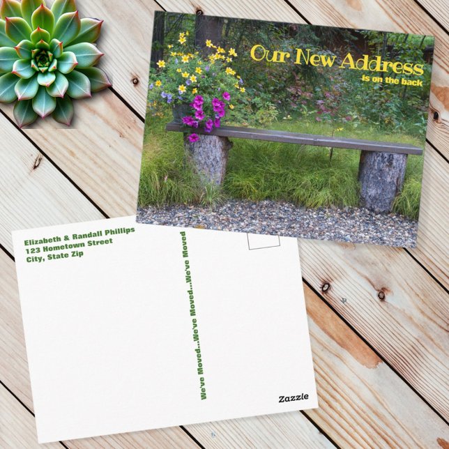 Rústica nueva Invitación de dirección flor flor Be (address change template postcard front and back)