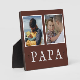 Rústica placa de abuelo personalizada de 2 fotos