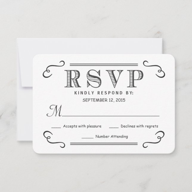 Rústica respuesta del Boda RSVP de Black Burlap (Anverso)
