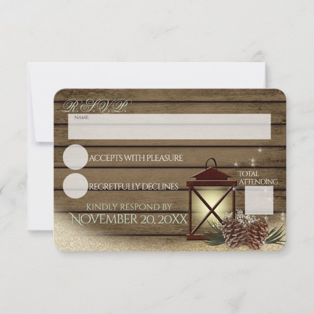 Rústica respuesta en madera de granero de invierno (Anverso)