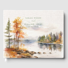 Rústica ropa de cama con Boda del lago otoño Libro
