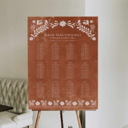 Rústica tabla de asientos de Bodas mexicanos de Te