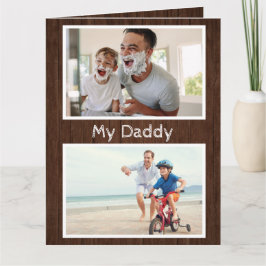 Rústica tarjeta del día del padre fotográfico de A