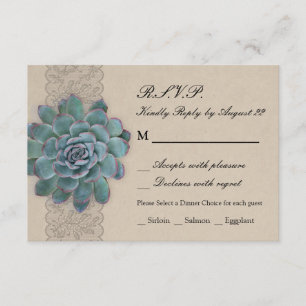 Rústica tarjeta RSVP de boda exitosa