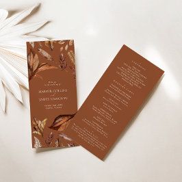 Rústica terracota deja programa de ceremonia Boda