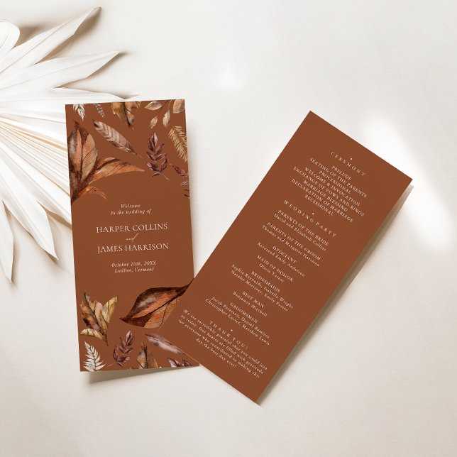 Rústica terracota deja programa de ceremonia Boda (Subido por el creador)