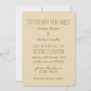 Rústica  Vintage  Invitación Boda beige marrón